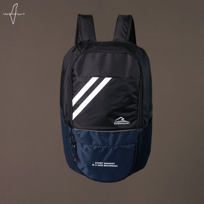 Two Toned Backpack (Black Navy Blue)