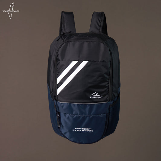 Two Toned Backpack (Black Navy Blue)