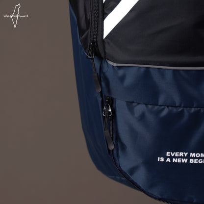 Two Toned Backpack (Black Navy Blue)