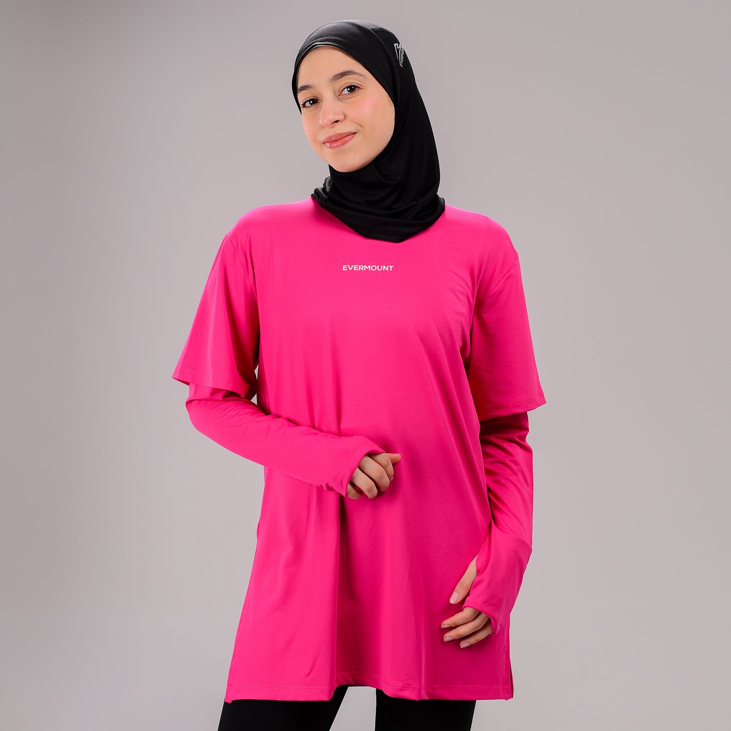 TwinSleeve Oversized Sports Tee (Pink)