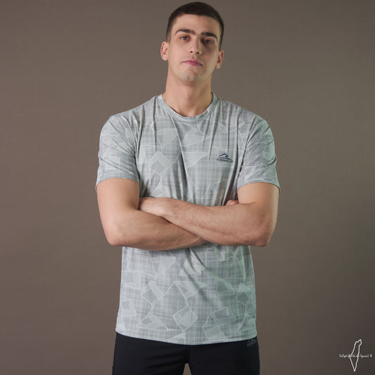 Patterned Dri-Fit Tshirt (Light Gray)