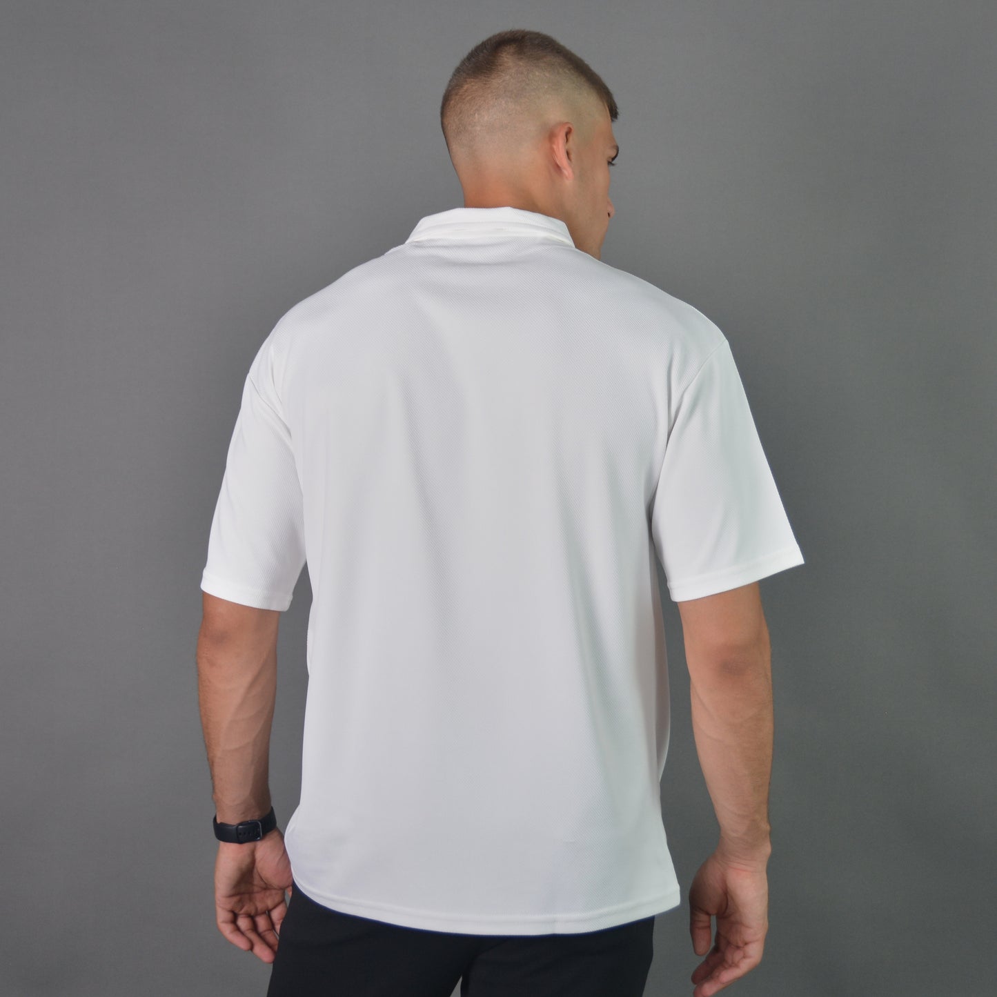 RelaxedVibe Zipper Polo Tshirt (Off-White)