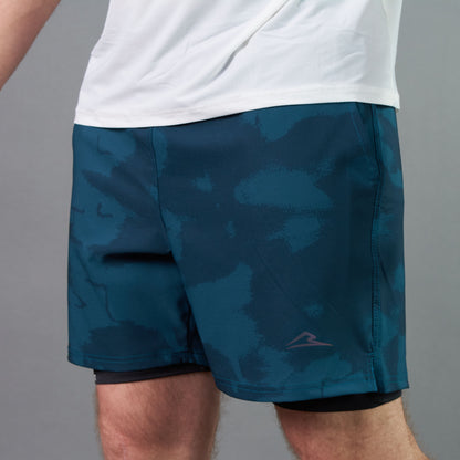 Camo Double-Layered Performance Short (Crystal Teal)