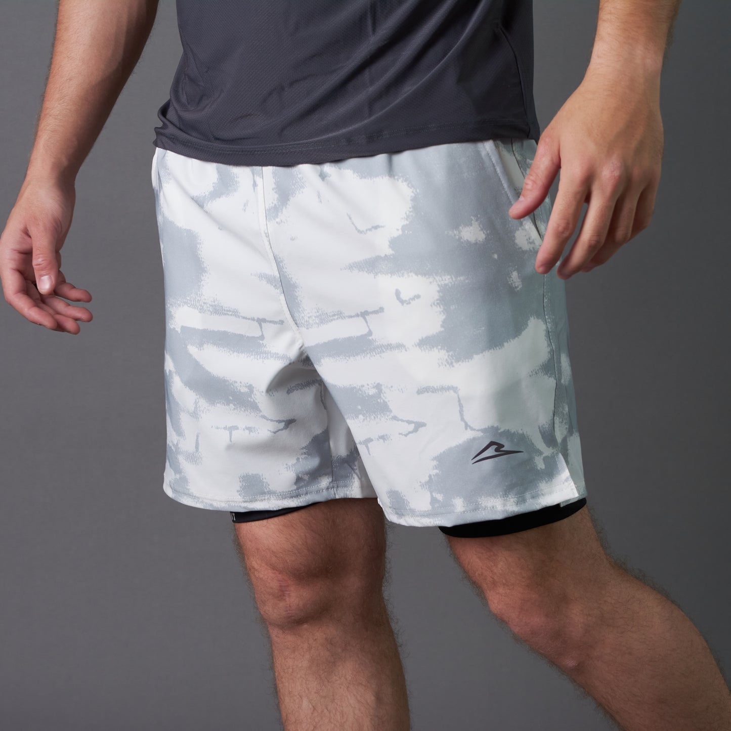 Camo Double-Layered Performance Short (White)