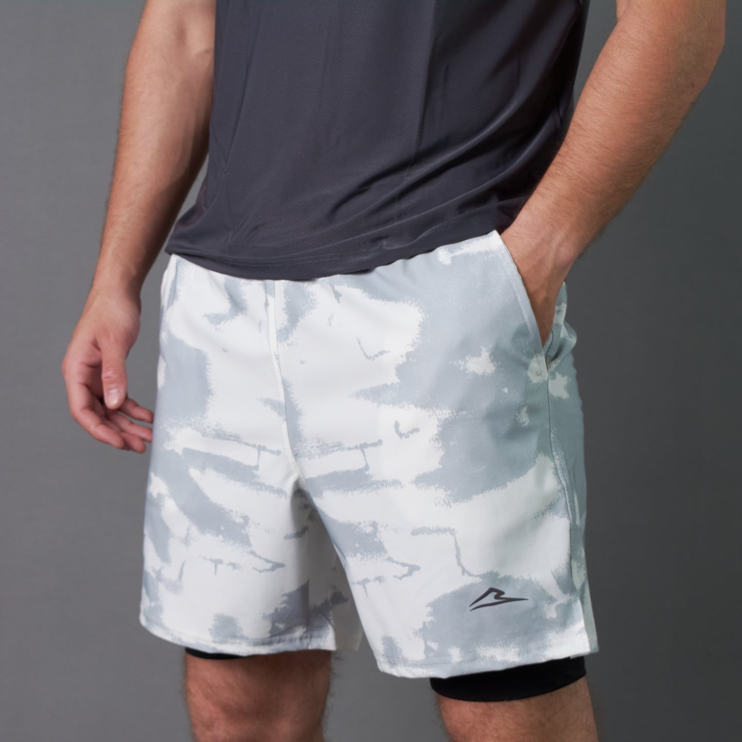 Camo Double-Layered Performance Short (White)