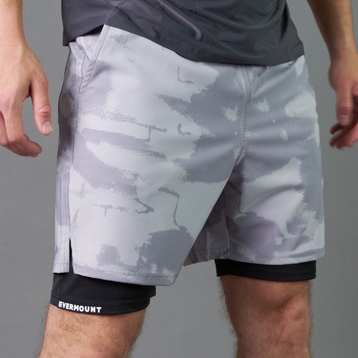 Camo Double-Layered Performance Short (Gray)