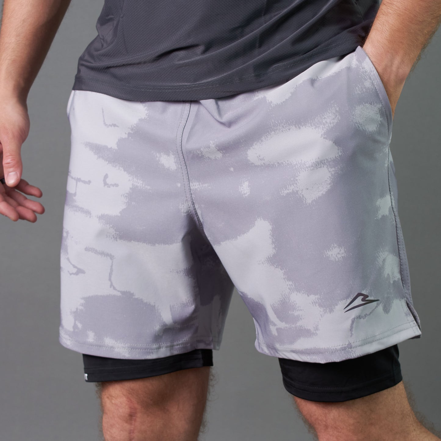 Camo Double-Layered Performance Short (Gray)