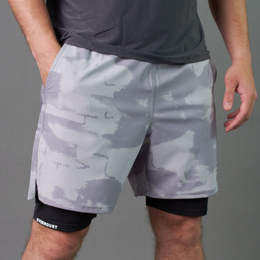 Camo Double-Layered Performance Short (Gray)