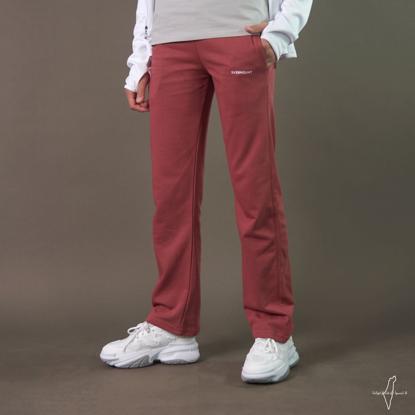 Women Straight Pants (Brick Red)