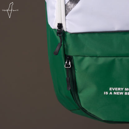 Two Toned Backpack (White x Green)